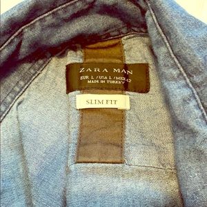 3/$22 Zara for Men, slim denim shirt L slim fit